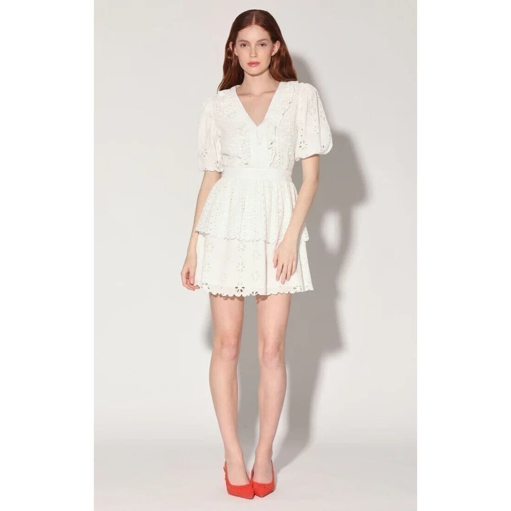 Walter Baker Daisy Eyelet Larisse Mini Dress 100% Cotton Women's White Size 4
